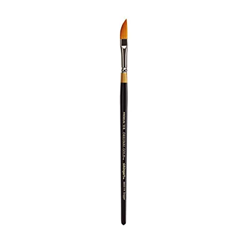 KINGART Premium Original Gold 9800-1/4 Dagger Striper Series Artist Brush, Golden Taklon Synthetic Hair, Short Handle, for Acrylic, Watercolor, Oil