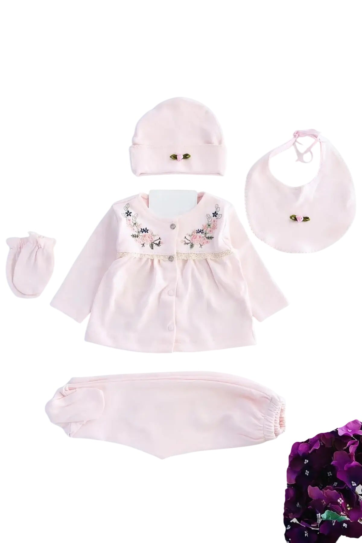 Sakura Newborn Girl Coming Home Outfit Gift Set (5 Pcs)