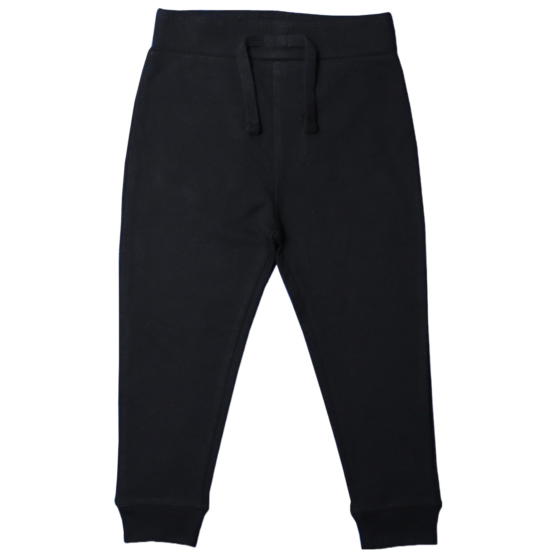 Kids Solid Fleece Lined Jogger Pants – Black