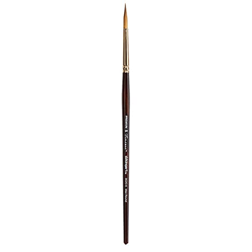 KINGART Premium Finesse 8020-6 Ultra Round Series Artist Brush, Synthetic Kolinsky Sable Hair, Short Handle, Watercolor and Oil Paints, Size 6