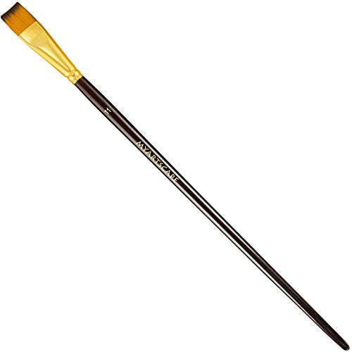 MyArtscape Taklon Synthetic Brushes – Long Handle Replacement Brushes (Bright 3/4″)