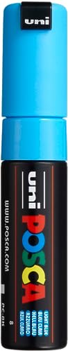 Posca Marker 8K in Light Blue, Posca Pens for Art Supplies, School Supplies, Rock Art, Fabric Paint, Fabric Markers, Paint Pen, Art Markers, Posca