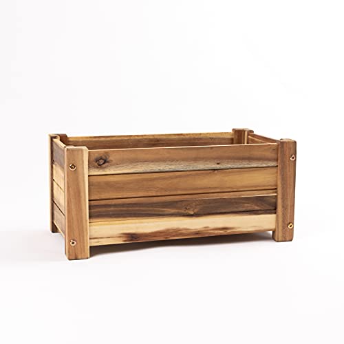 Avera Products | Raised Garden Bed | Rectangle Wood Planter Box | The Perfect Wooden Flower Box | 19″ x 9.5″ x 8.5″ | Great Small Vegetable or Herb