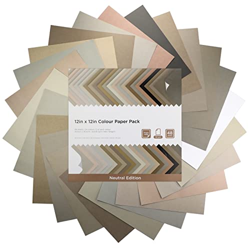 Livholic 48 Sheets Earth Tones Colored Card Stock Printer Paper 120gsm 32lb 12×12 inch Cardstock Paper Assorted Colors for Cricut Maker, Hands & Feet