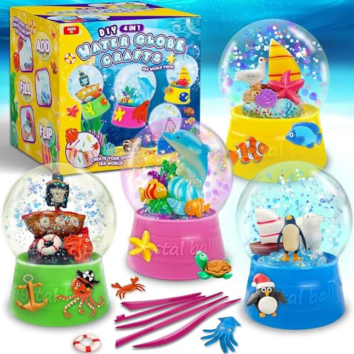 ToyUnited Make Your Own Water Globe – Snow Water Stem Projects DIY Activities Glitters Supplies Perfect Arts and Crafts Clay for Girls Boys Kids Ages