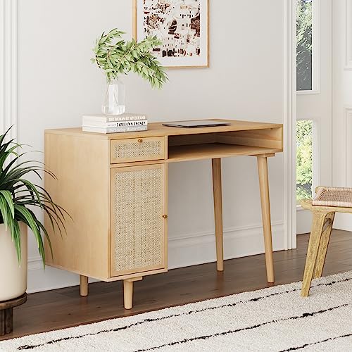 Nathan James Jacklyn Modern Home Office Writing Desk, Natural Brown