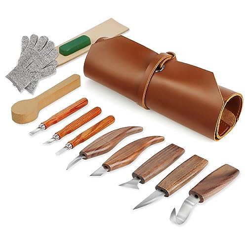 Tekchic Wood Carving Tools Whittling Kit- Woodworking Kit Large Whittling Kit, Deluxe Spoon Carving Knife Kits for Beginners, 13 Knives Set with