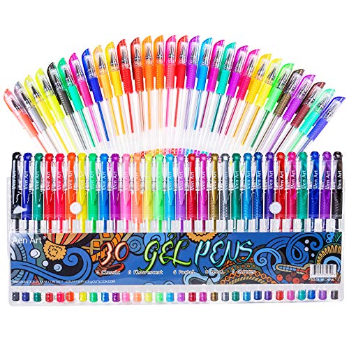 Gel Pens for Adult Coloring Books, 30 Colors Gel Marker Colored Pen with 40% More Ink for Drawing, Doodling Crafts Scrapbooks Bullet Journaling