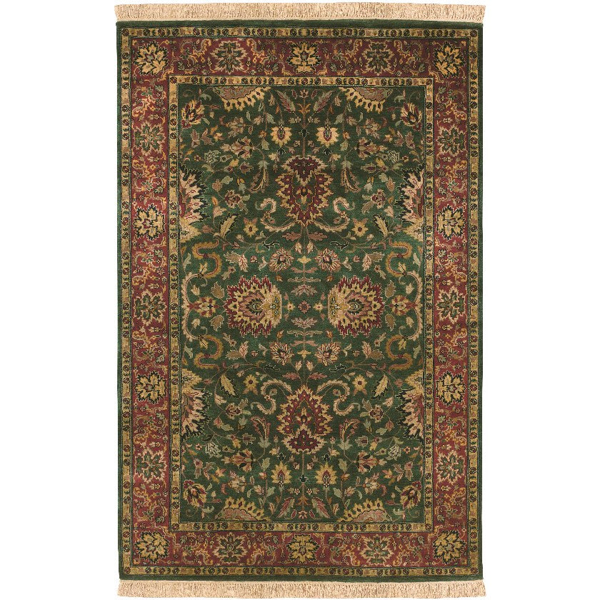 Warrenton Traditional Green Area Rug