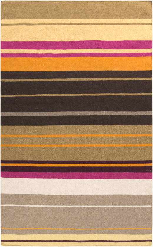 Akiak Modern Black/Orange/Brown Area Rug