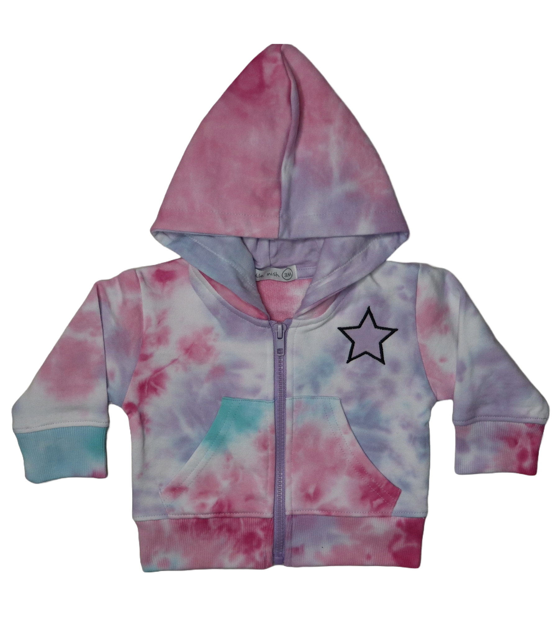 Baby Zip Hoodie – Star Tie Dye