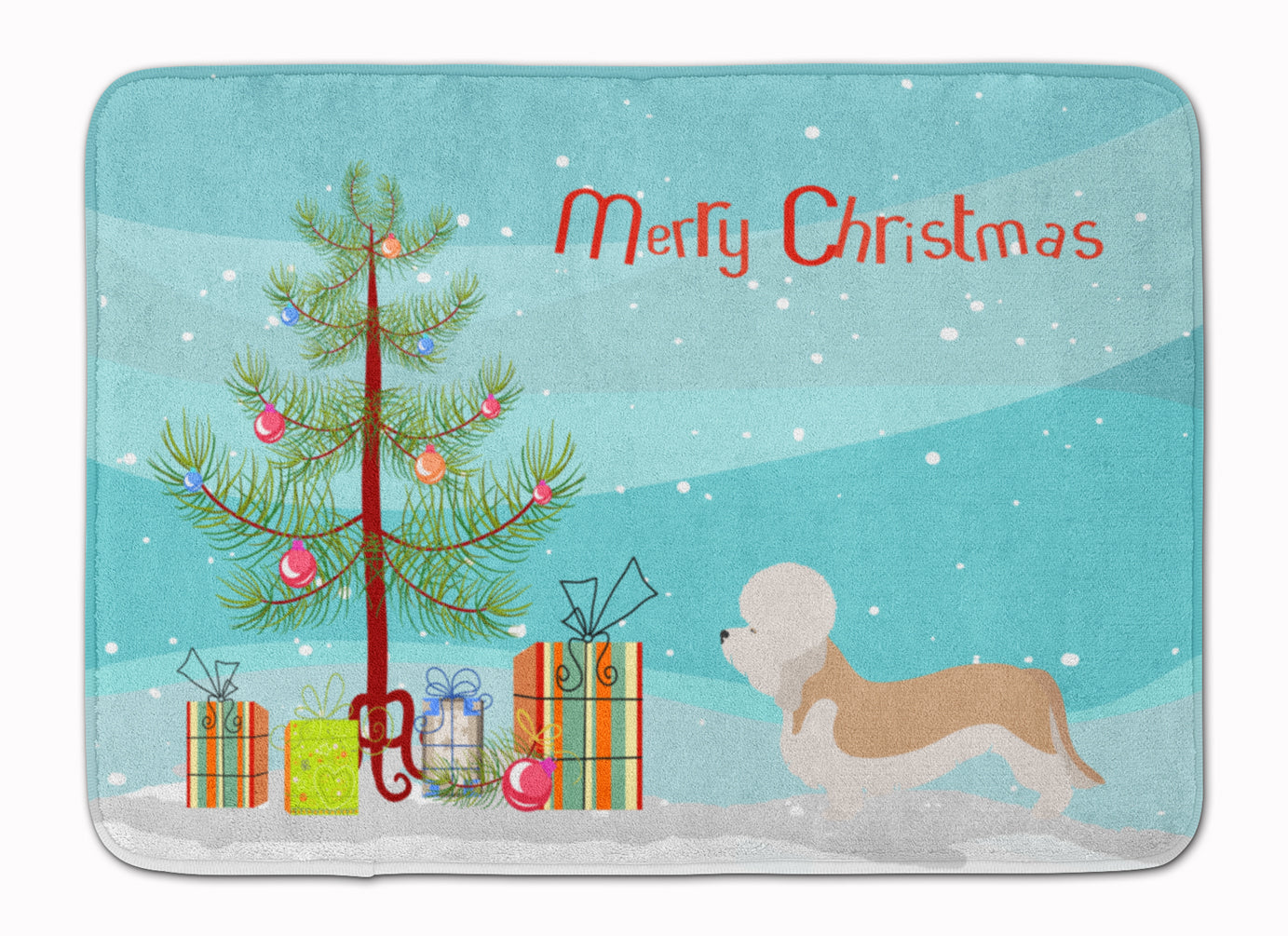 Dandie Dinmont Terrier Christmas Machine Washable Memory Foam Mat BB8474RUG