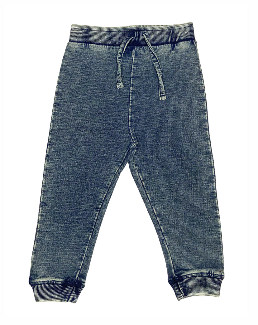 Kids Denim Knit Jogger Pants – Dark Denim