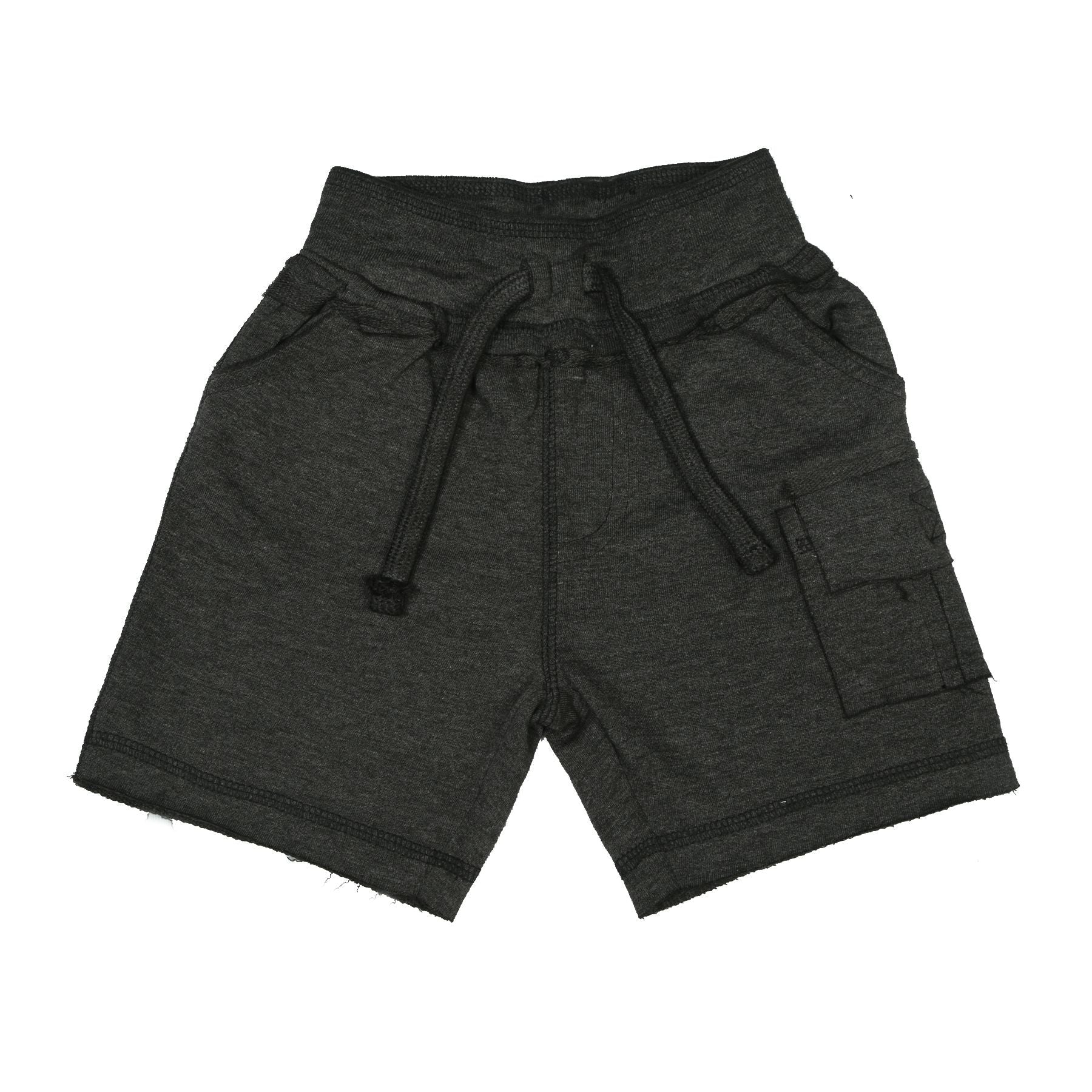 Kids Heathered Cargo Shorts – Distressed Black