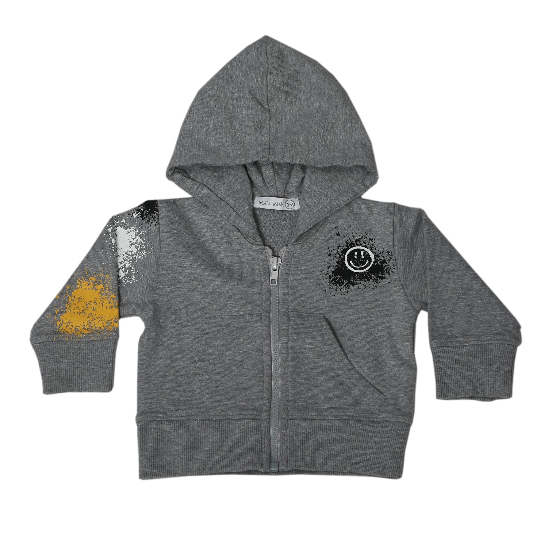 Baby Zip Hoodie – Happy Graffiti Black