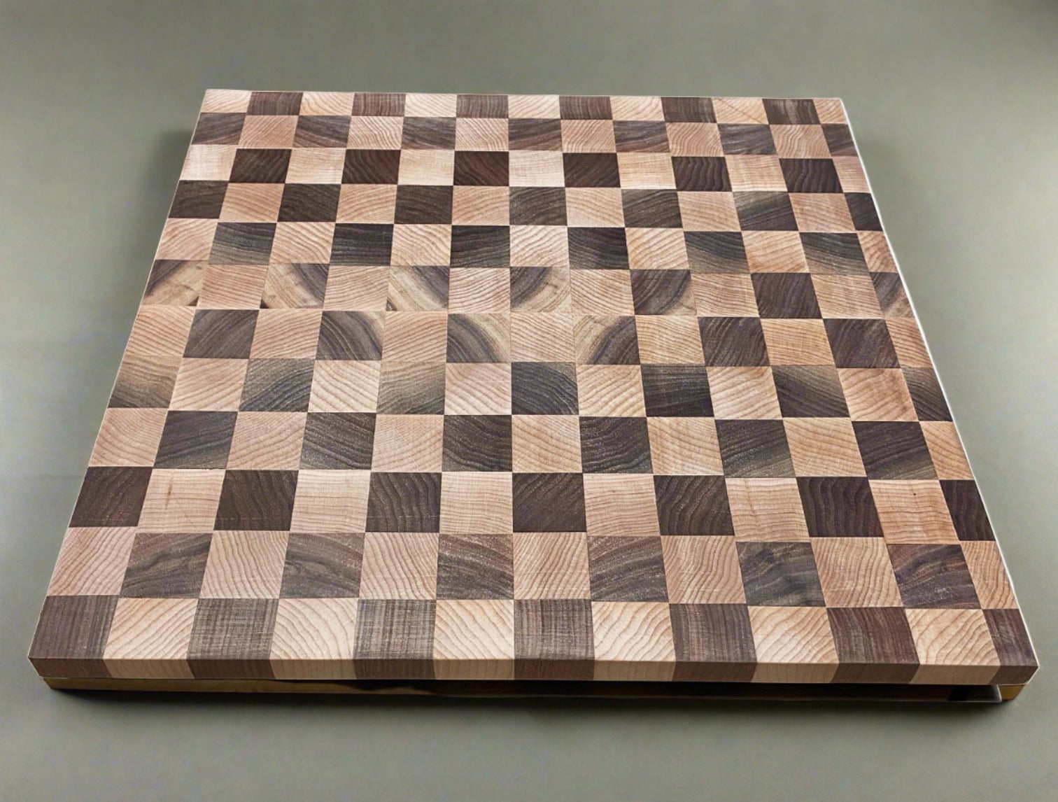 Maple and Walnut Checker End-grain Cutting Board