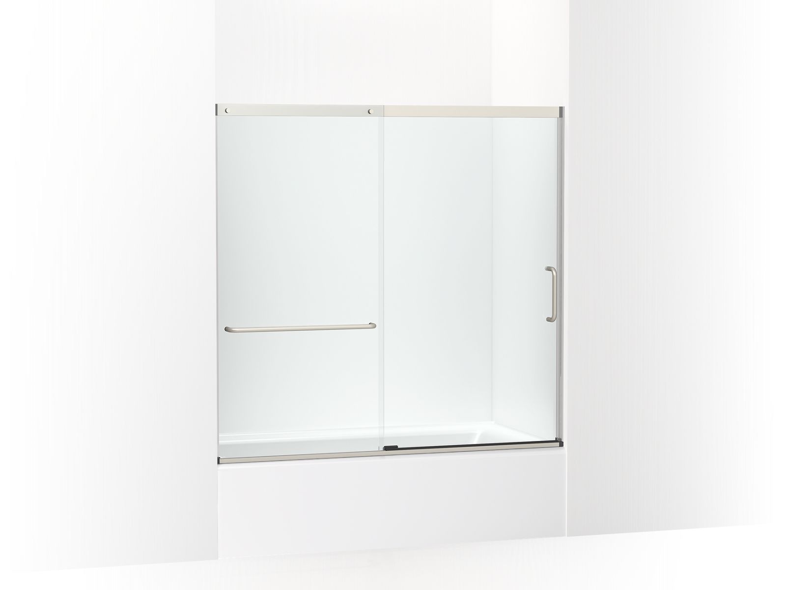 KOHLER K-707609-6L-MX Elate 56-3/4″ H Sliding Bath Door With 1/4″-Thick Glass In Matte Nickel