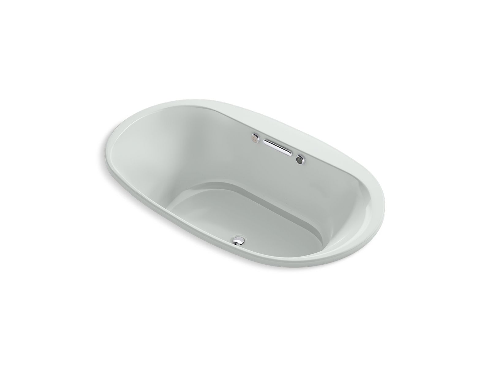 KOHLER K-5718-GHW-95 Underscore 71-1/2″ X 41-1/2″ Drop-In Heated Bubblemassage Air Bath With Bask Heated Surface In Ice Grey