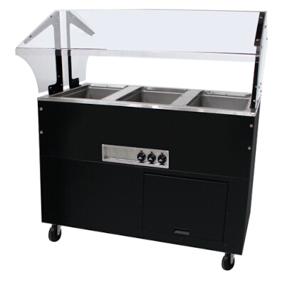 Advance Tabco BSW3-240-B-SB – Hot Food Buffet Table, electric, (3) wells, solid base, (208-240v)