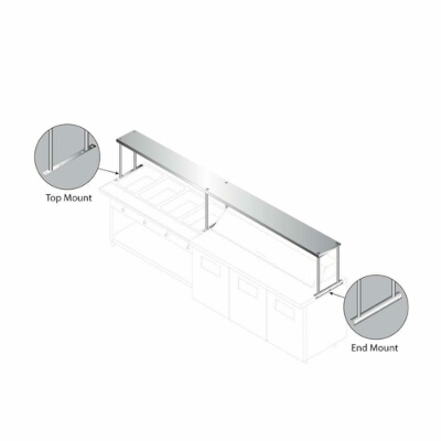 Advance Tabco CU-24-108 – Overshelf, single, 108″W x 24″D, to span over existing equipment