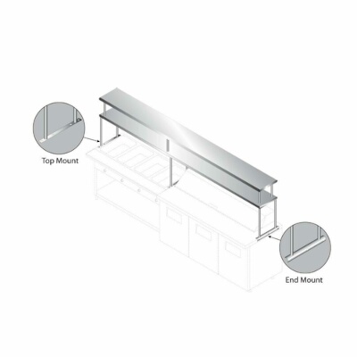 Advance Tabco CU-24-72-2 – Overshelf, double, 72″W x 24″D, to span over existing equipment