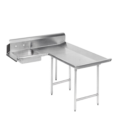 Advance Tabco DTS-D30-60R – Soil Dishtable, L-shaped, right-to-left, with pre-rinse sink, 59″ long