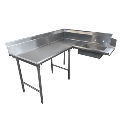 Advance Tabco DTS-K70-60L – L-Shaped Soiled Dishtable, 59″ long, left to right, with pre-rinse sink