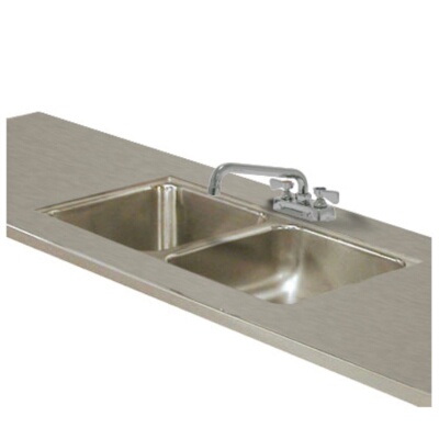 Advance Tabco TA-11V-2 – Weld-In Double Sink, 16″W x 20″D x 14″ deep bowls, includes faucet