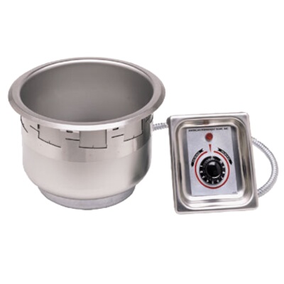 APW SM-50-4DS – Round Drop-In Food Warmer, 6-1/2″ diameter, 4 quart, with drain, UL