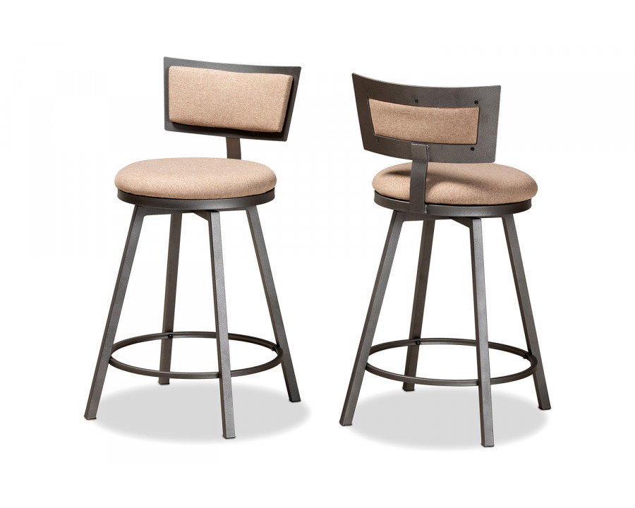 Baxton – Danson Modern 2-Piece Swivel Pub Chair Set