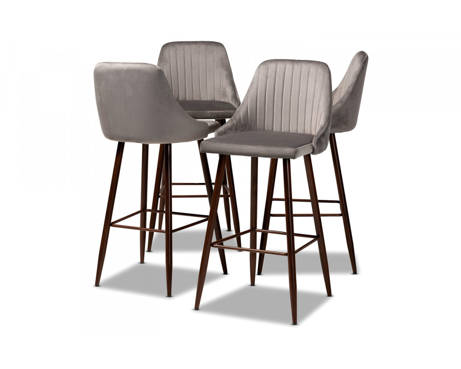 Baxton – Walter Mid-Century Contemporary 4-Piece Bar Stool Set