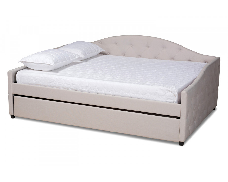 Baxton – Becker Modern Queen Size Daybed with Trundle