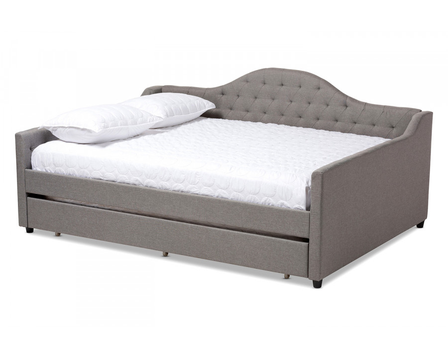 Baxton – Eliza Modern Queen Size Daybed with Trundle