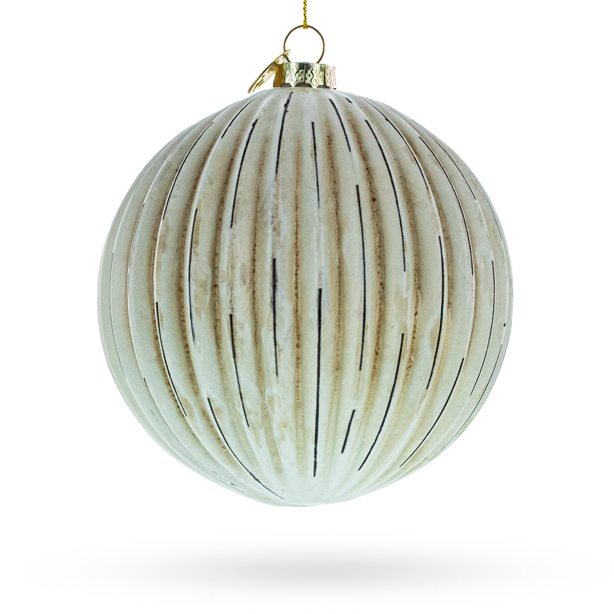 Antique-style Ribbed – Timeless Blown Glass Ball Christmas Ornament