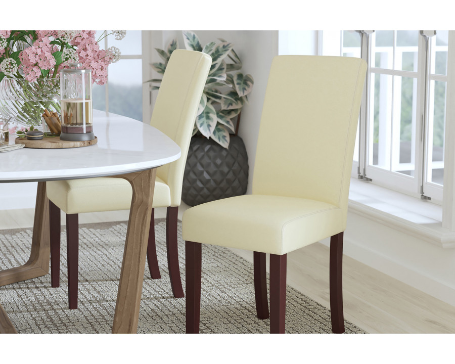 BLNK – Godrich Traditional Commercial LeatherSoft Upholstered Panel Back Parsons Dining Chair