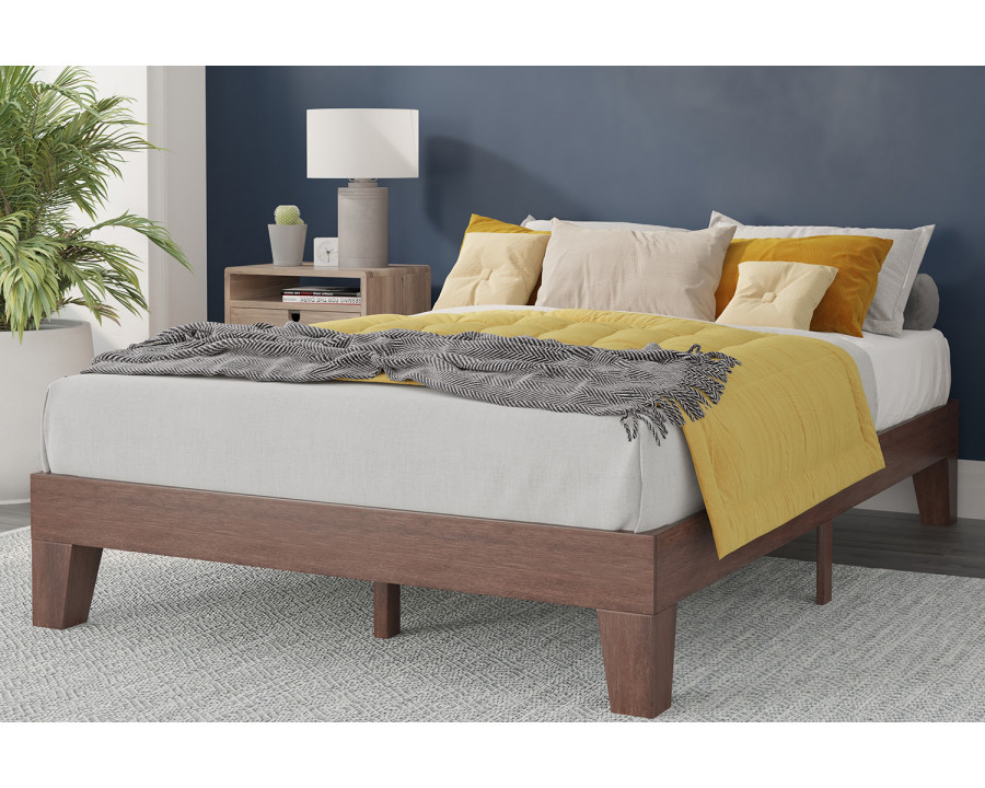 BLNK – Evelyn Wood Platform Bed with Wooden Support Slats