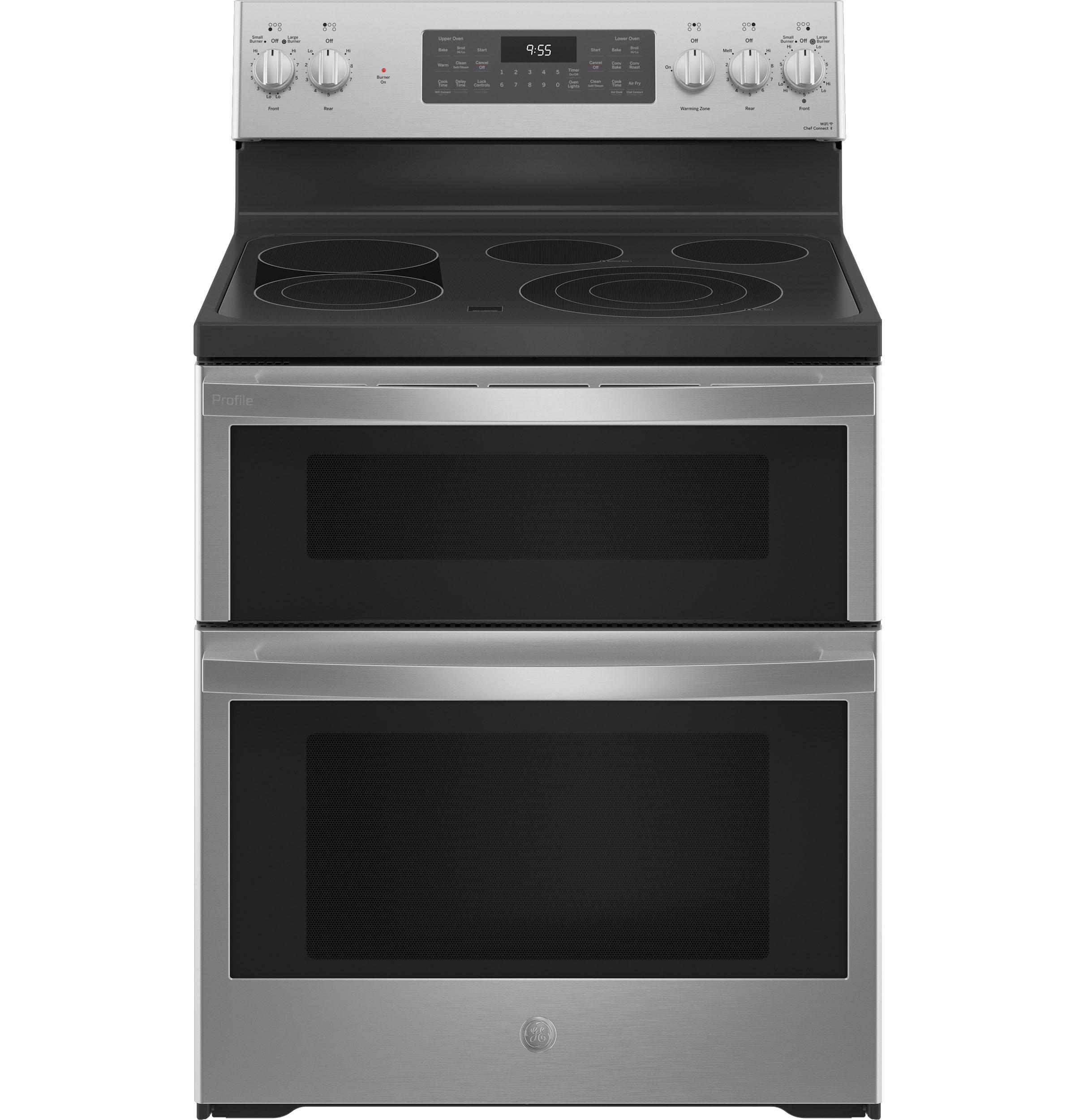 GE Profile™ 30″ Smart Free-Standing Electric Double Oven Convection Range with No Preheat Air Fry