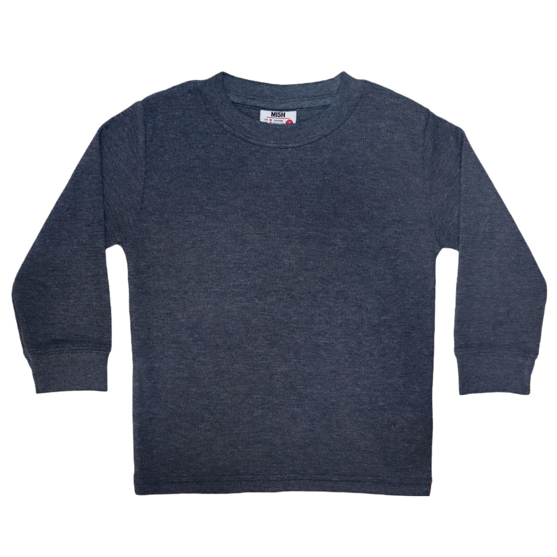 Kids Thermal Long Sleeve Solid Shirt – Distressed Navy