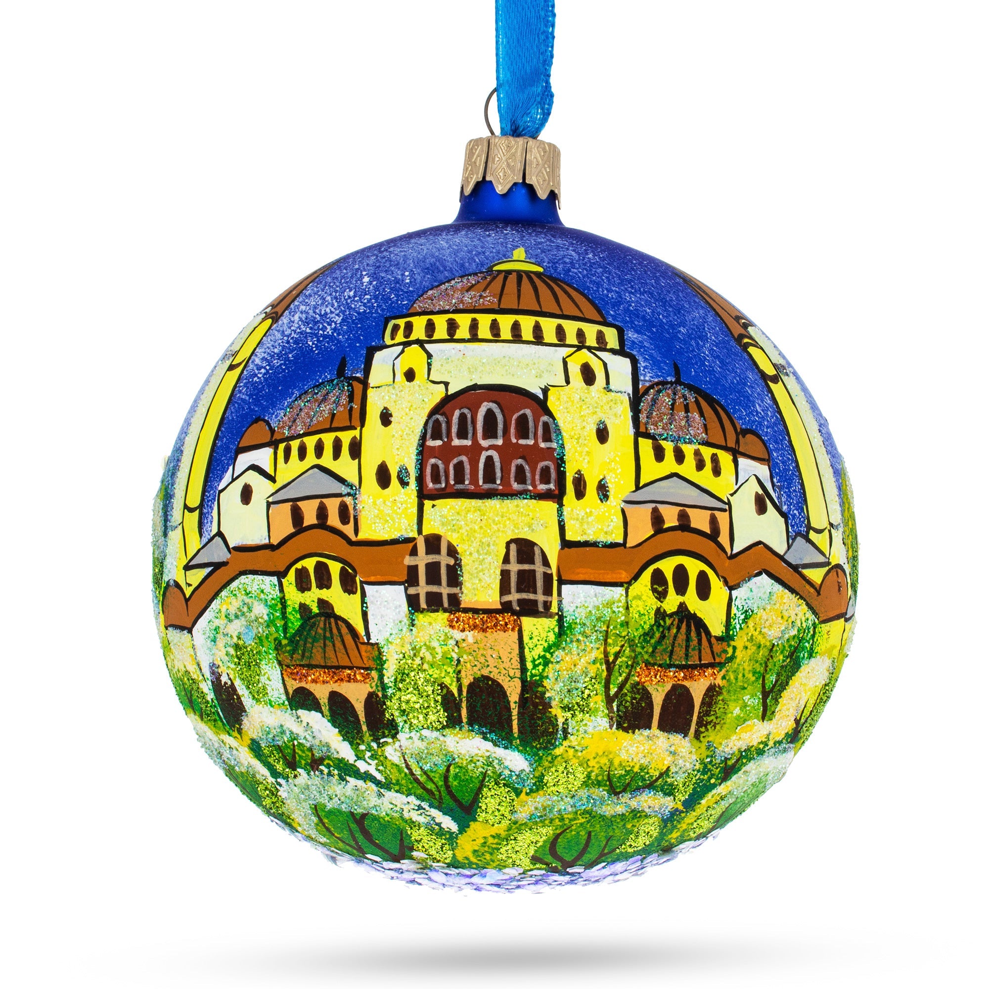 Aya Sofya, Istanbul, Turkey Glass Ball Christmas Ornament 4 Inches