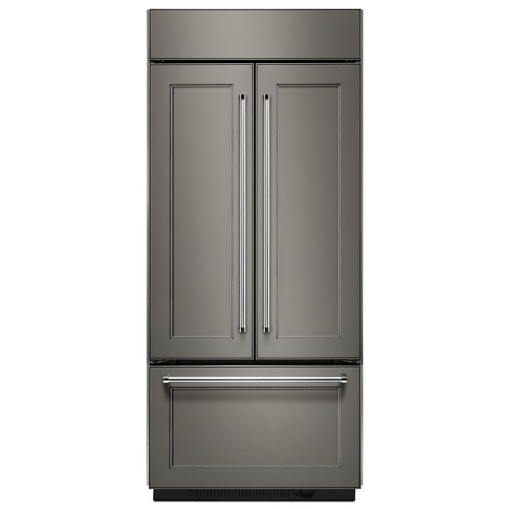 20.8 Cu. Ft. 36″ Width Built In Panel Ready French Door Refrigerator with Platinum Interior Design