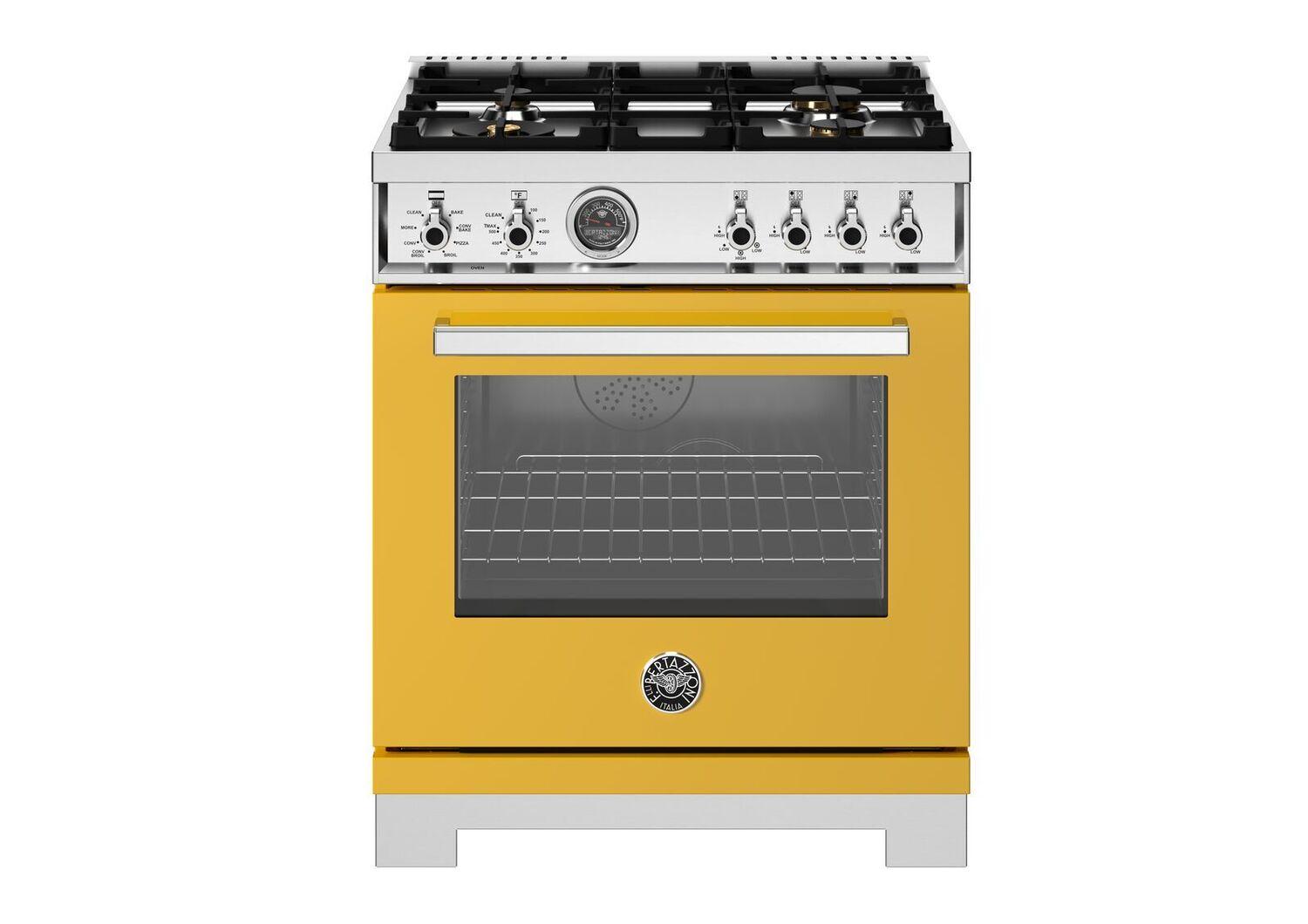 30″ Professional Range Dual Fuel Self Clean Giallo Yellow