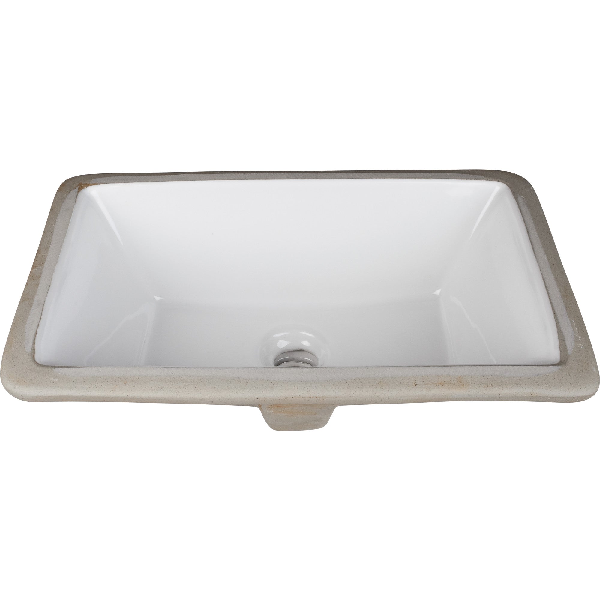 HARDWARE RESOURCES H8909WH 16″ L x 9-7/8″ W White Rectangle Undermount Porcelain Bathroom Sink With Overflow , White