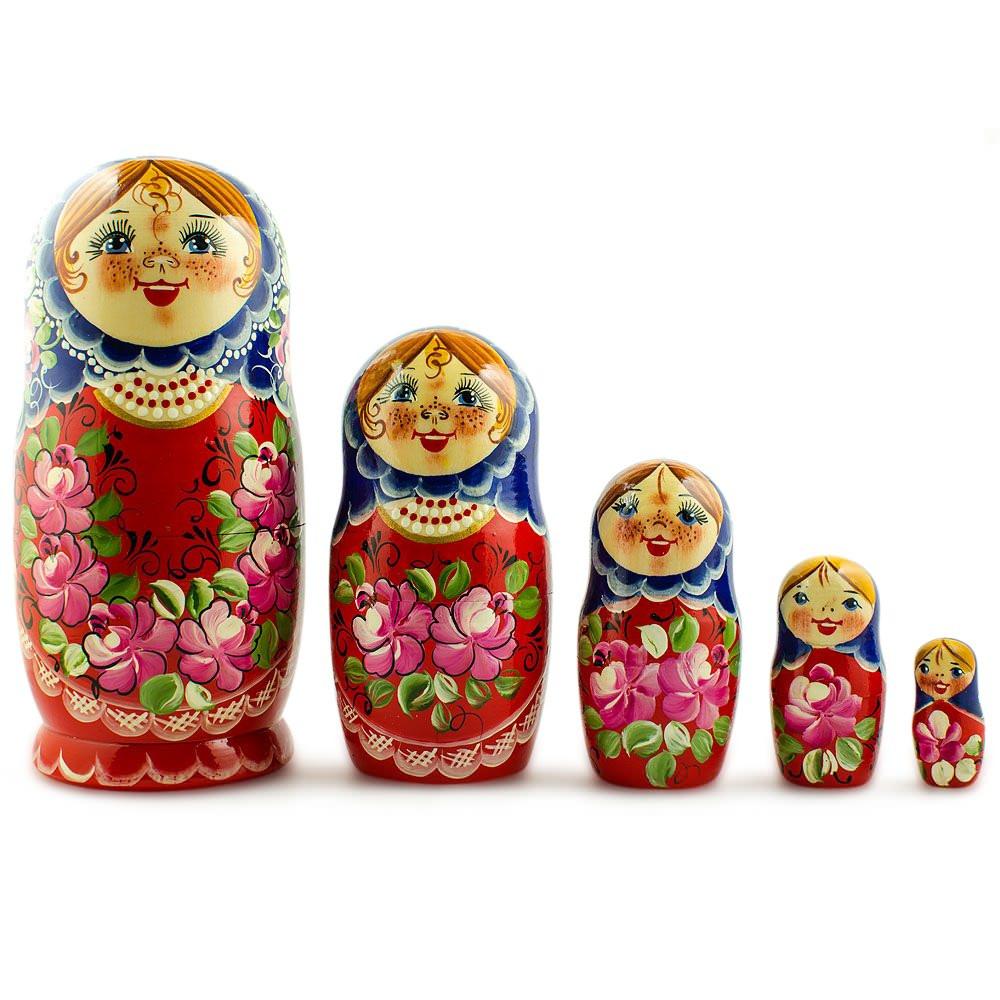 5 Pcs Nadezhda Nesting Dolls 7 Inches