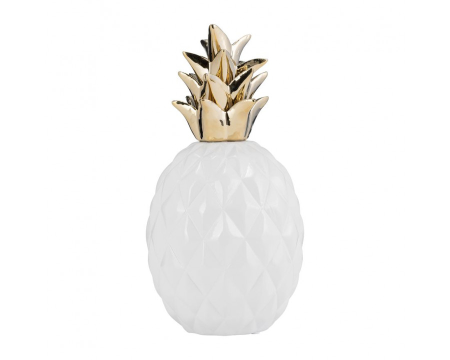 Sagebrook – 13″ Ceramic Pineapple Decor in White