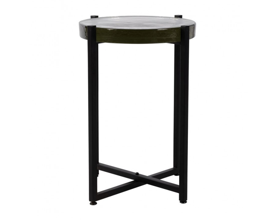 Sagebrook – Side Table Glass Top in Black