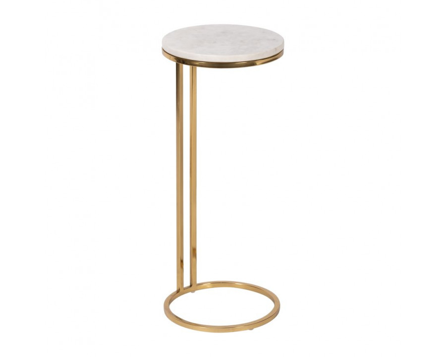 Sagebrook – Drink Table Matble Top in White/Gold