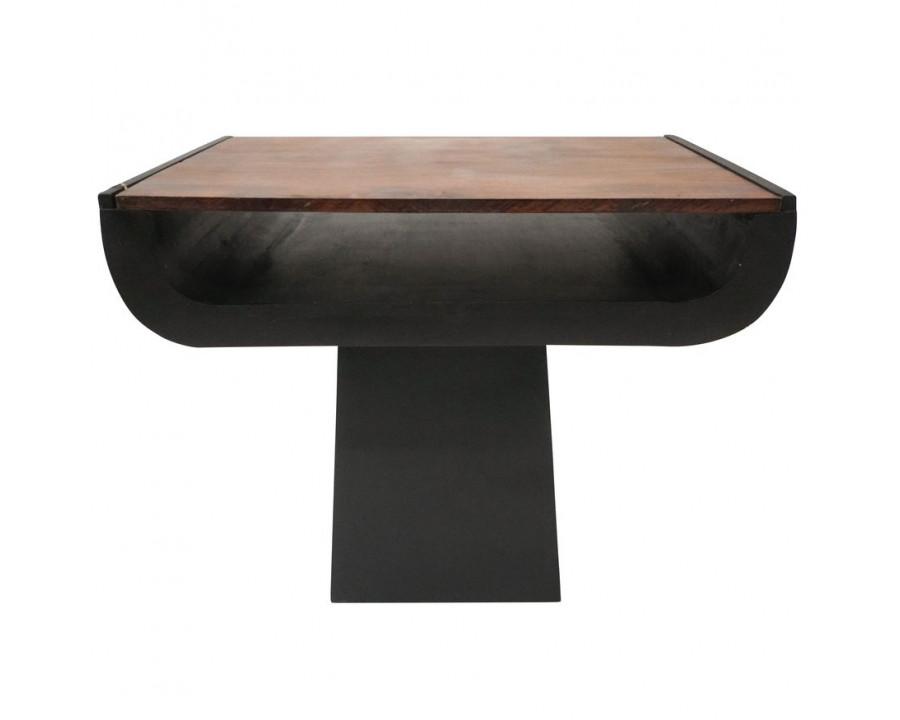 Sagebrook – Wood Modern Side Table in Black/Dark Brown