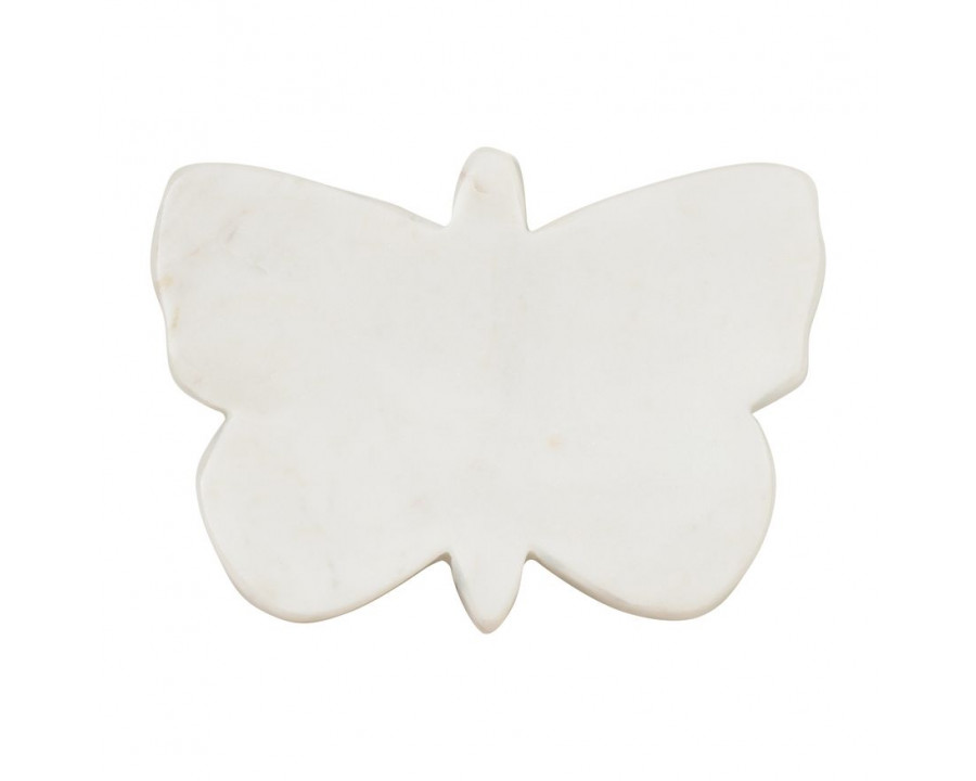 Sagebrook – 7″x5″ Marble Butterfly Trinket Tray in White