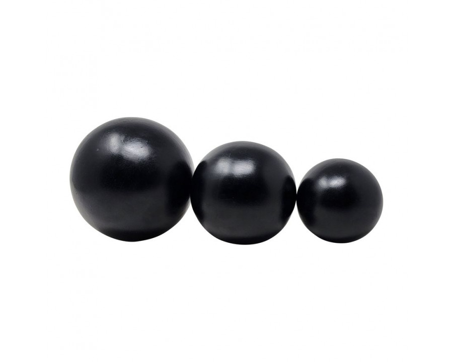 Sagebrook – 4″/5″/6″ Wood Orbs (Set Of 3) in Black