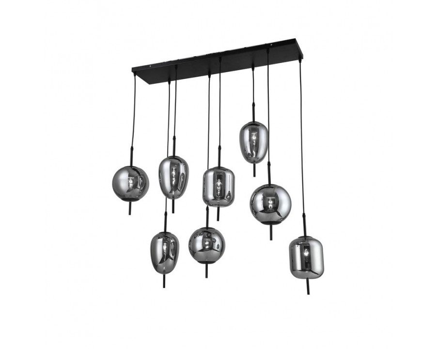 Sagebrook – Metal Pendant Lamp With 8 Light in Smoke Glass